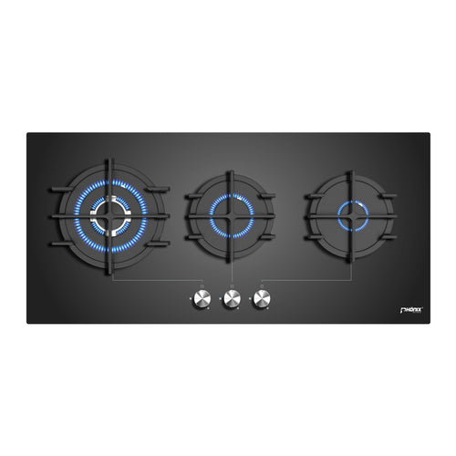 Phönix PG-903L 3-flammiges Glas-Gaskochfeld 90 cm