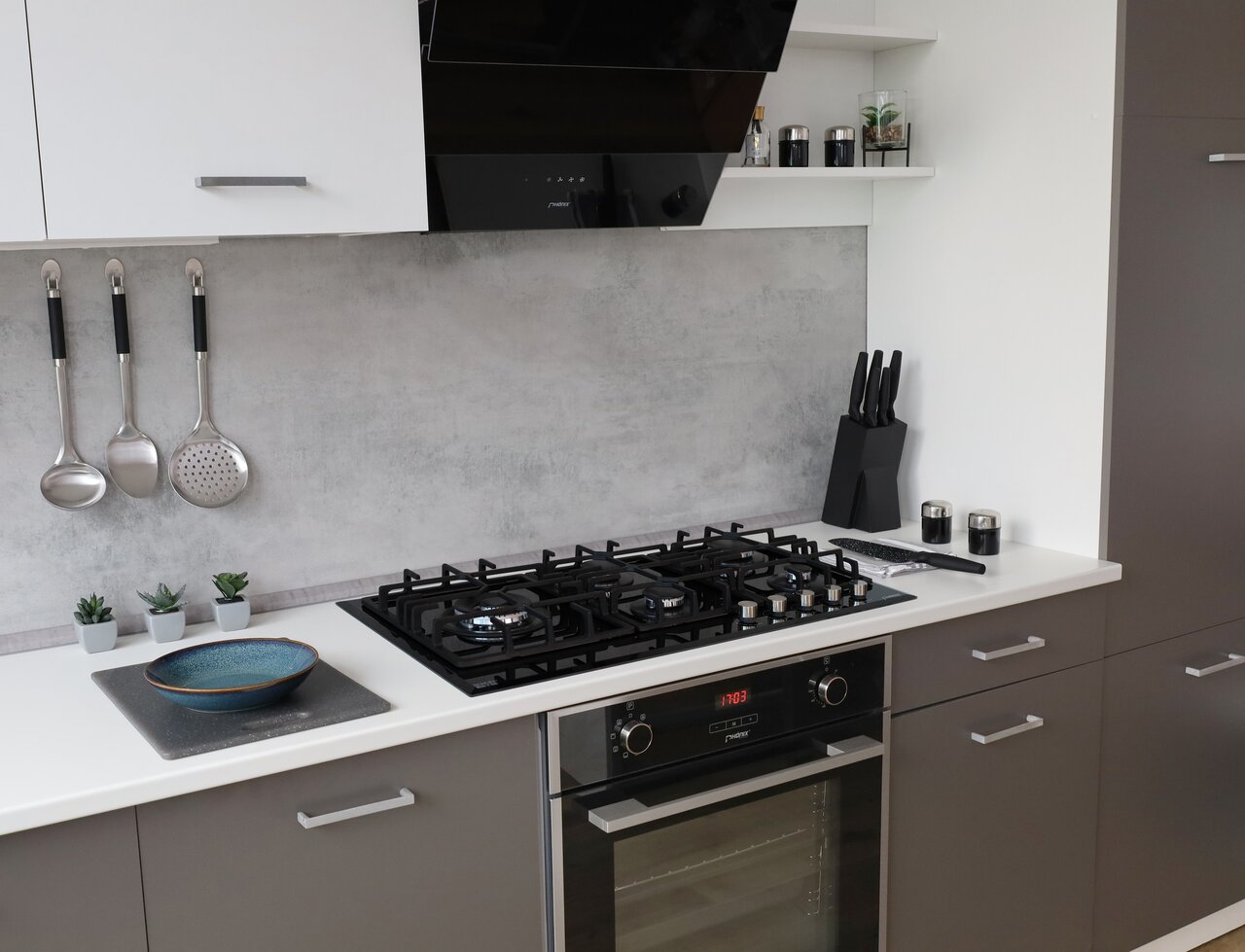 Phönix PG-905L Gaskochfeld Gaskocher 5 flammig 90cm Propan /H-Gas +Set