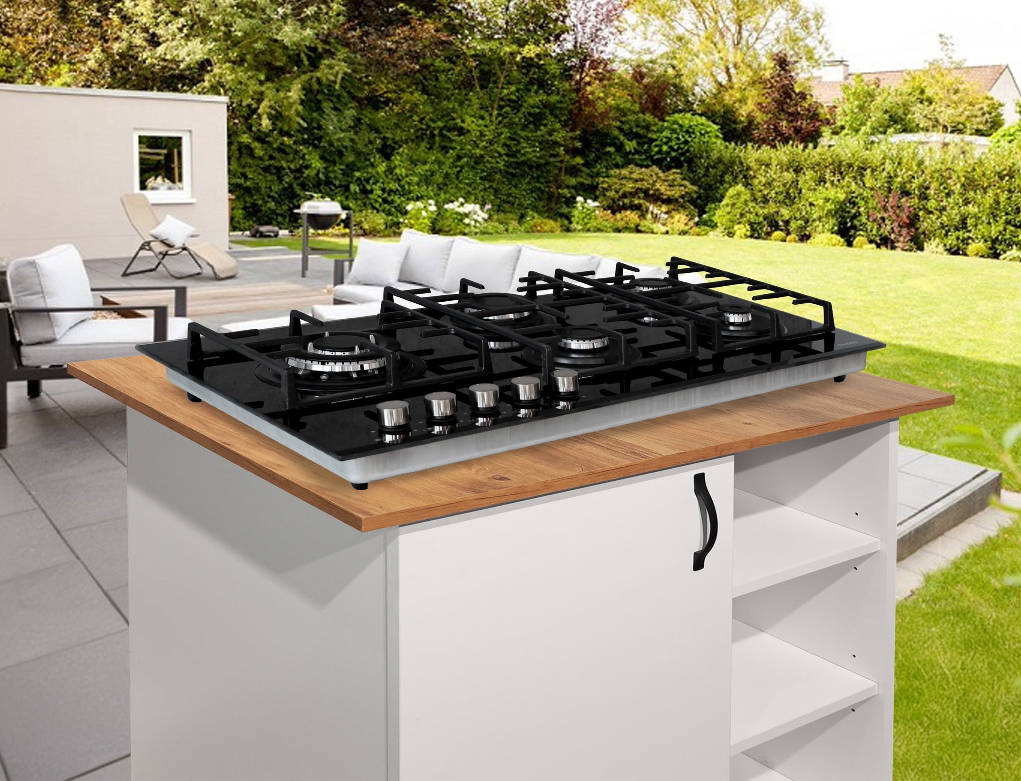 Phönix PG-905SW2L Gaskochfeld Gaskocher 5 flammig Propan / Erdgas