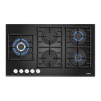 Phönix PG-905SW2L 5-flammiges Glas-Gaskochfeld mit Wokbrenner