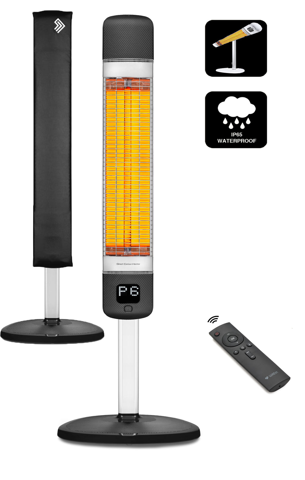 Infrarot Standheizstrahler 2500W, Fernbedienung Thermostat