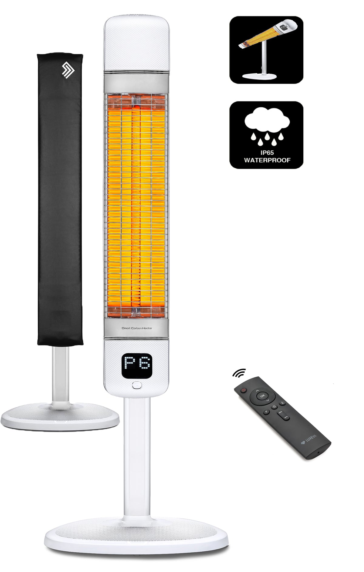 LUXEVA Carbon Infrarot Standheizstrahler Heizstrahler Heizung 2500W
