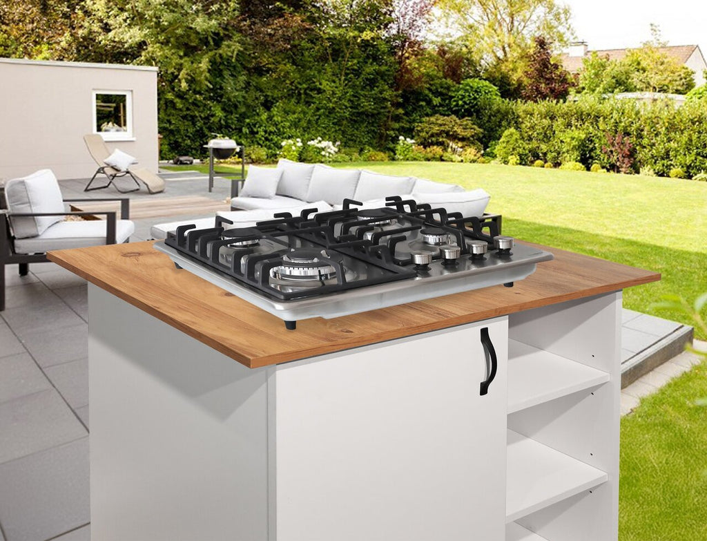 Phönix PS-603T Gaskochfeld 4 flammig Edelstahl Gaskocher Einbauherd