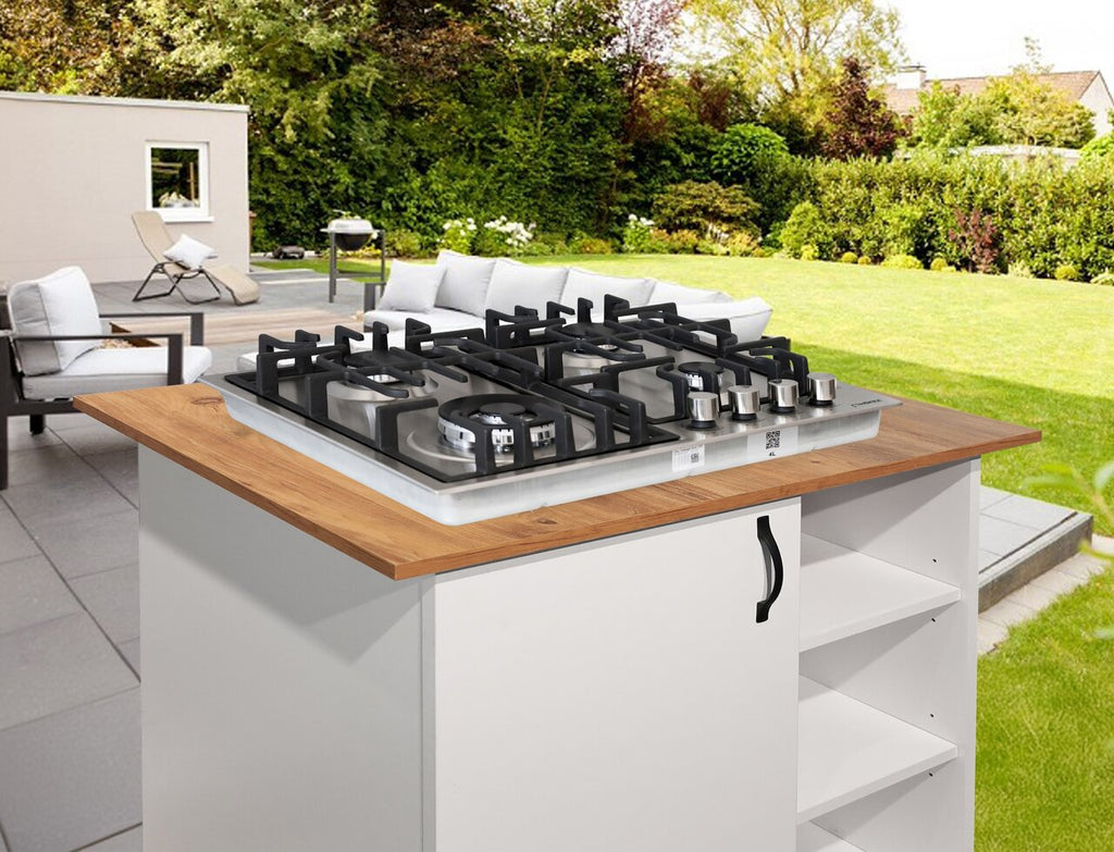 Phönix PS-604L Gaskochfeld 4 flammig Edelstahl Gaskocher Einbauherd