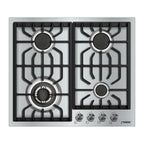 Phönix PS-604L 4-flammiges Edelstahl-Gaskochfeld mit Gusstopfträgern