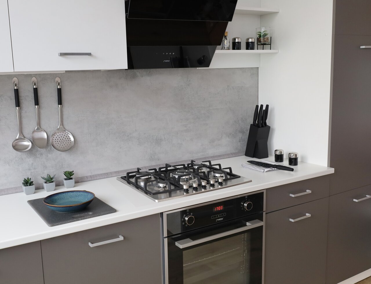 Phönix PS-701T Gaskochfeld 5 flammig Edelstahl Propan /H-Gas