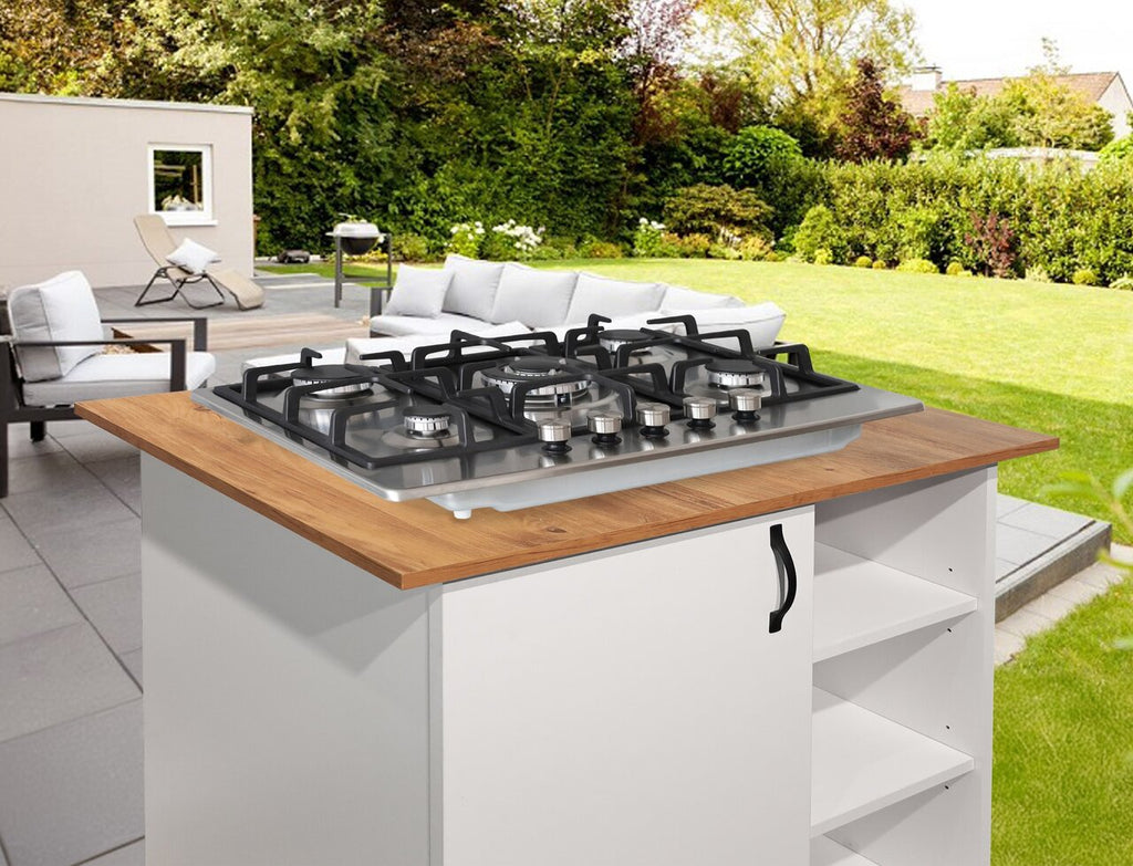 Phönix PS-701T Gaskochfeld 5 flammig Edelstahl Propan /H-Gas