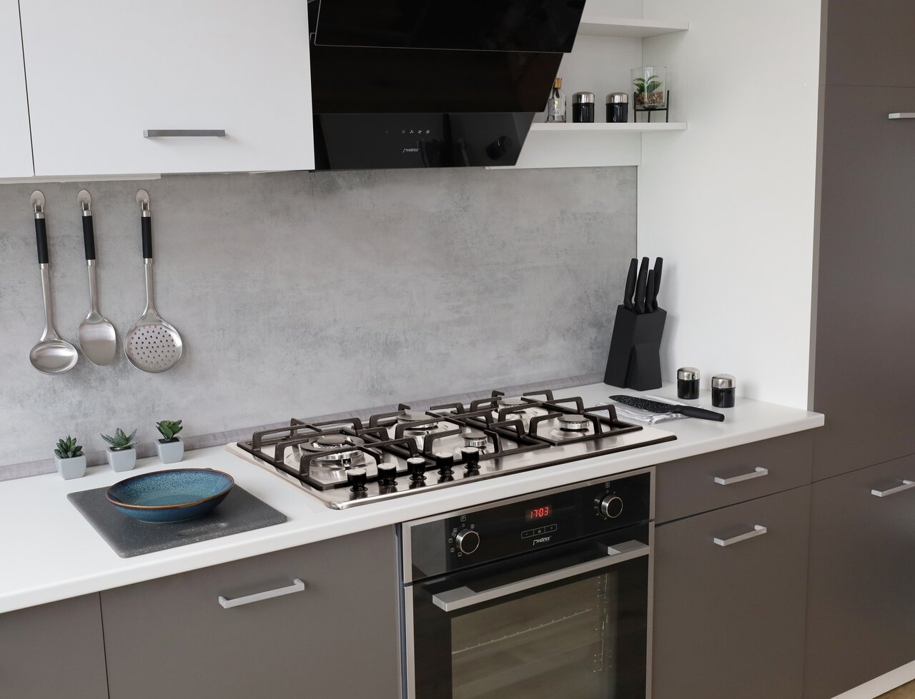 Phönix PS-901LT Gaskochfeld Gaskocher 5 flammig Propan / Erdgas + Set