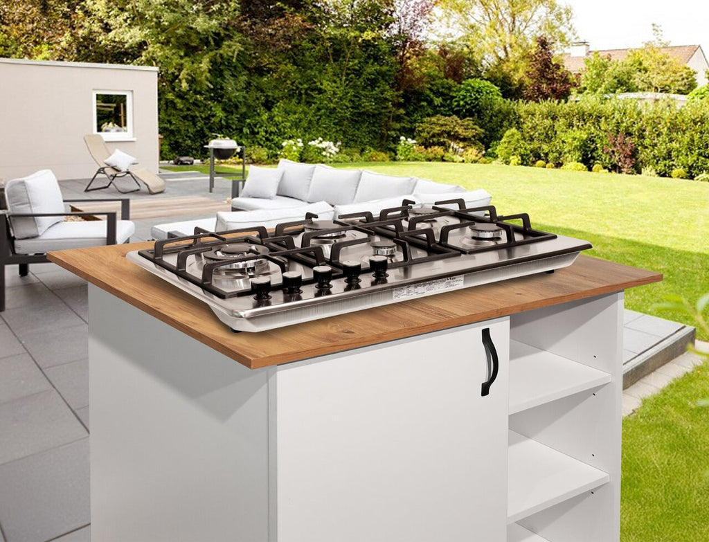 Phönix PS-901LT Gaskochfeld Gaskocher 5 flammig Propan / Erdgas + Set