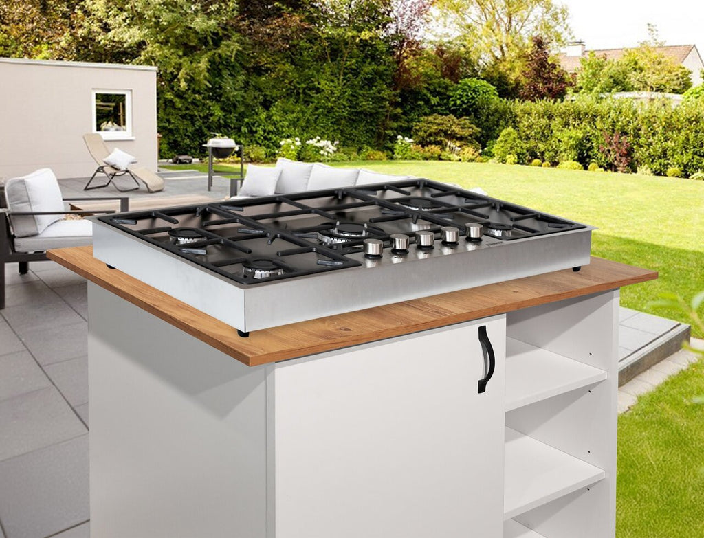 Phönix PS-905FL flächenbündiges Gaskochfeld 5 flammig Edelstahl