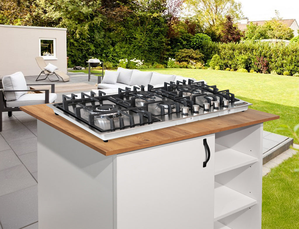 Phönix PS-905L Gaskochfeld Inox Gaskocher 5 flammig Propan /H-Gas