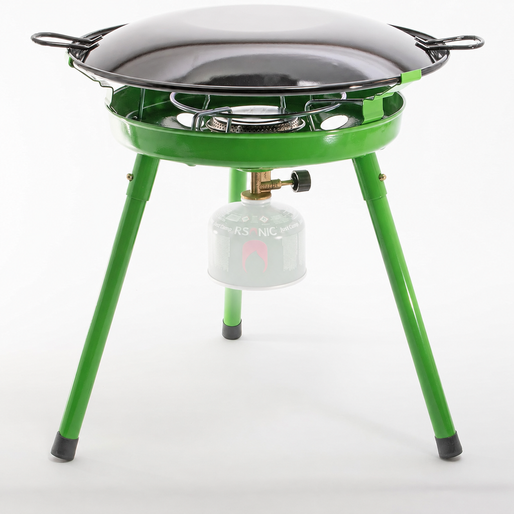 Rsonic RS-9055 4-in-1 Camping-Gaskocher Gasgrill mit Grillplatte, Wok & Tasche