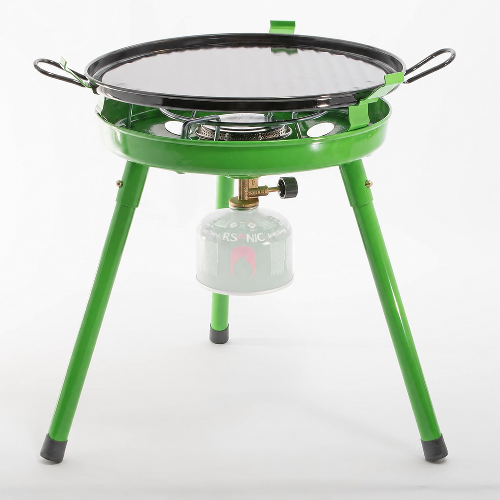 Rsonic RS-9055 4-in-1 Camping-Gaskocher Gasgrill mit Grillplatte, Wok & Tasche