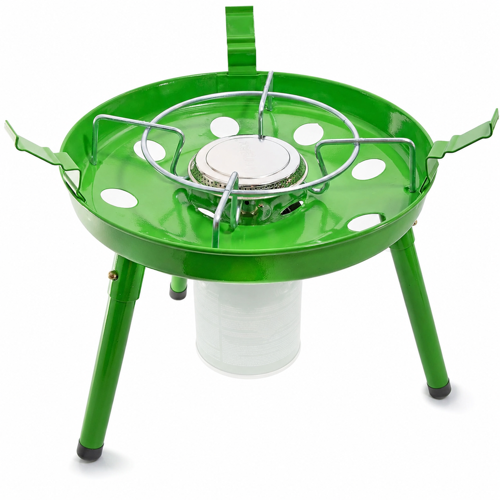 Rsonic RS-9055 4-in-1 Camping-Gaskocher Gasgrill mit Grillplatte, Wok & Tasche