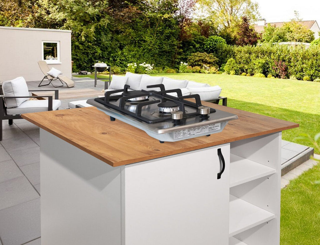 Phönix Domino-ST Gaskochfeld Edelstahl Gaskocher 2 flammig Propan +Set