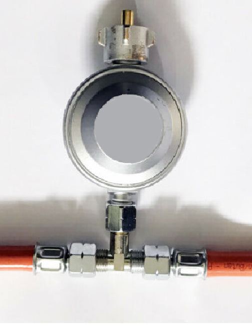 T-Stück Abzweig Doppelanschluss 1/4LH Verbinder für Gasschlauch Regler
