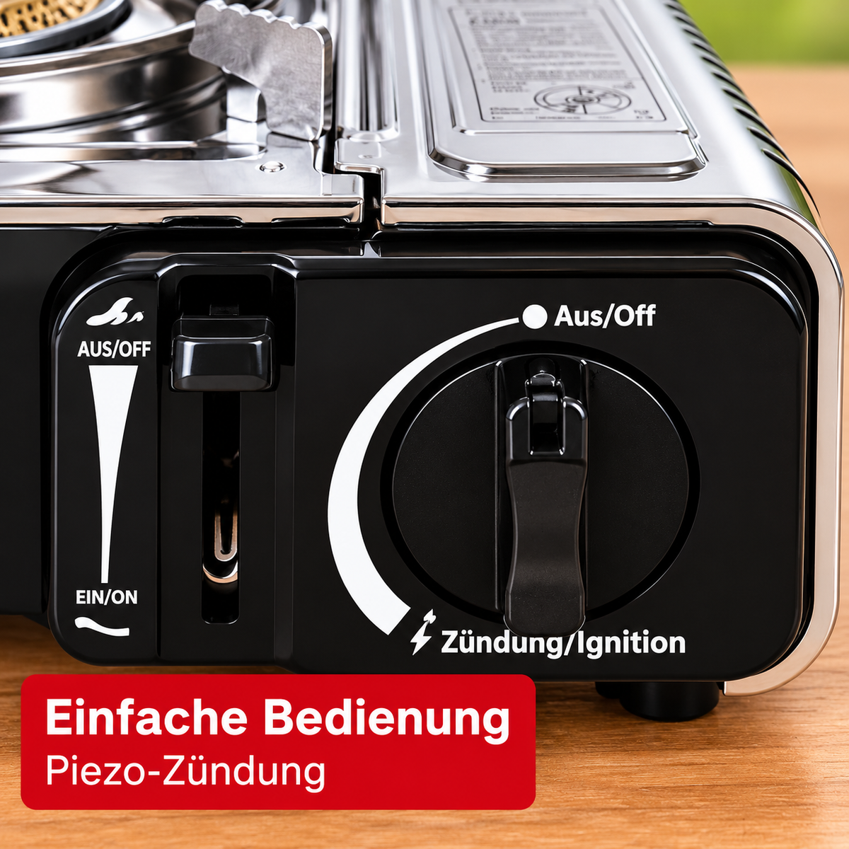 Rsonic Keramik Camping Gaskocher Campingkocher, Piezo, Windschutz inkl. Koffer