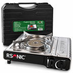 Rsonic Keramik Camping Gaskocher Campingkocher, Piezo, Windschutz inkl. Koffer
