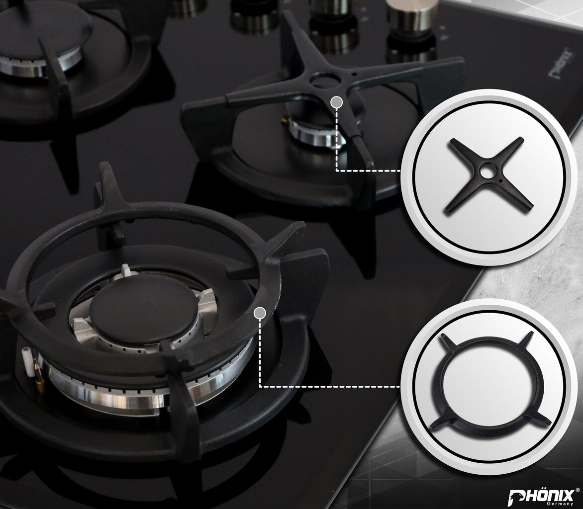 Phönix PE-603T Gaskochfeld 4 flammig Gaskocher emailliert + Zubehör