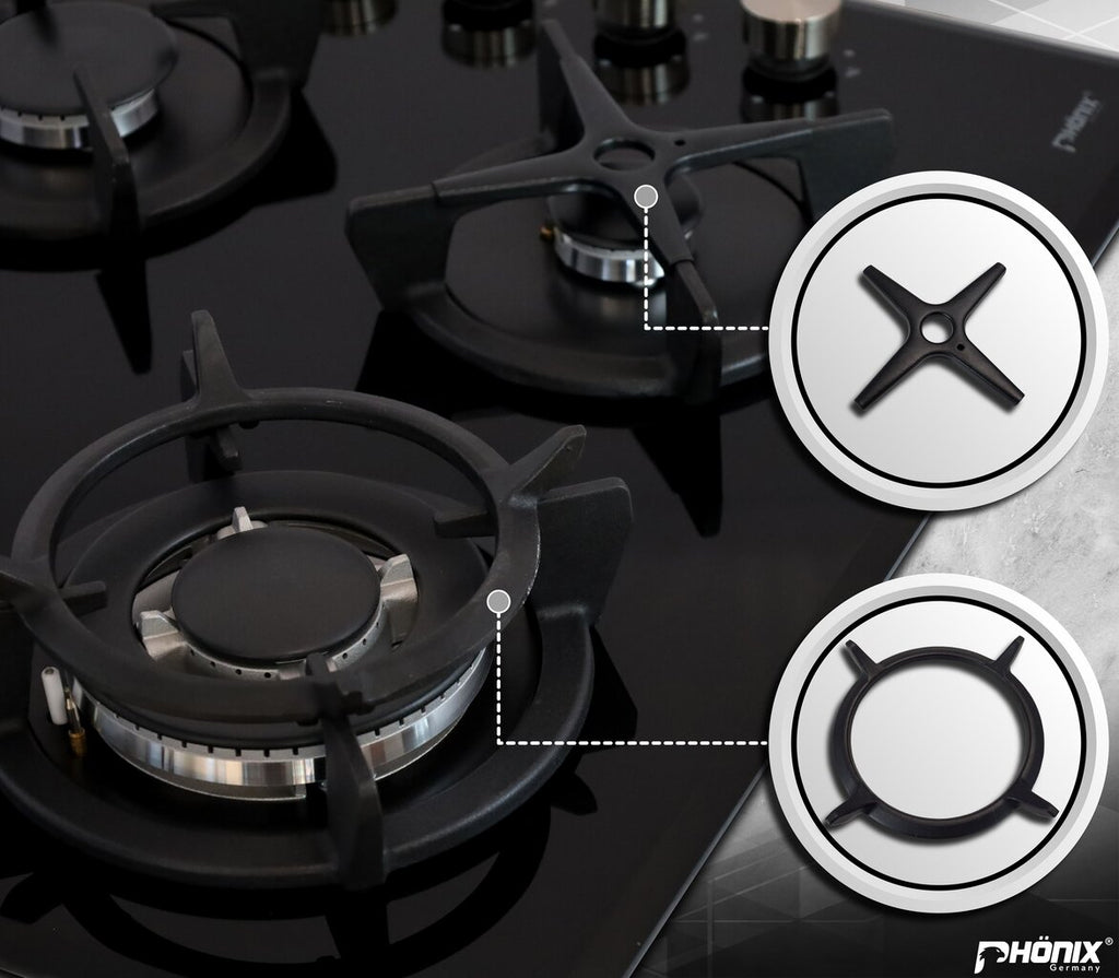 Phönix PG-901LT Gaskochfeld Gaskocher 5 flammig Propan / Erdgas + Set