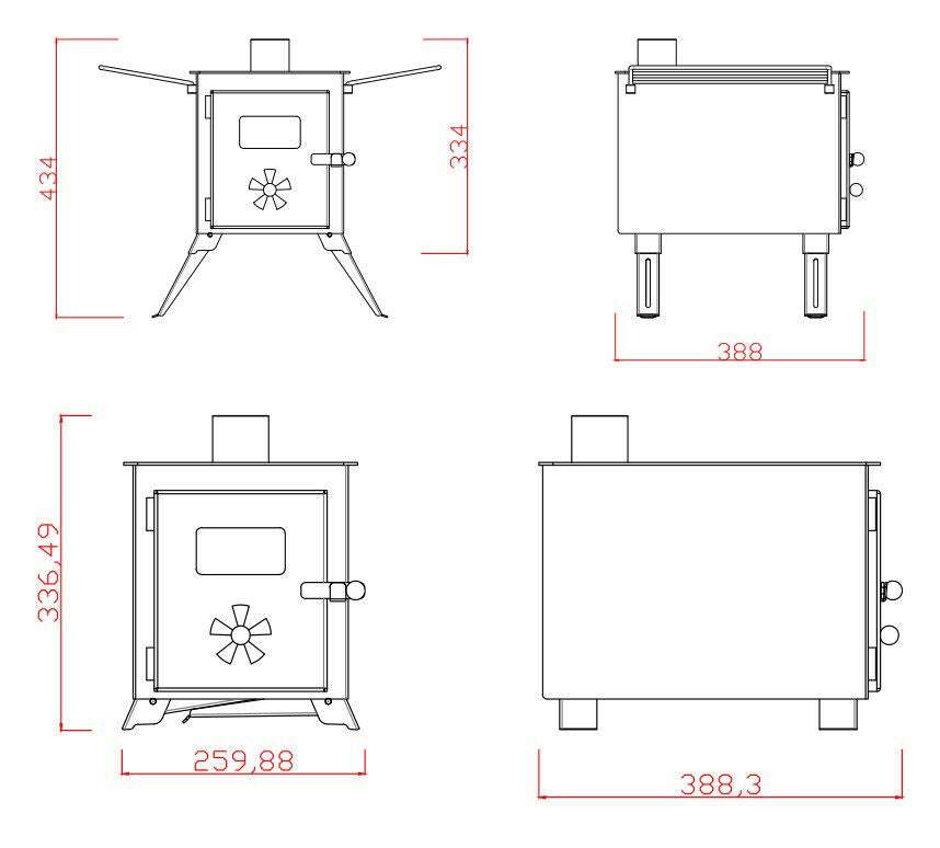 NJ FO-07 Camping-Holzofen 3,5 kW – Zeltofen, Terrassenofen & Gartenkamin