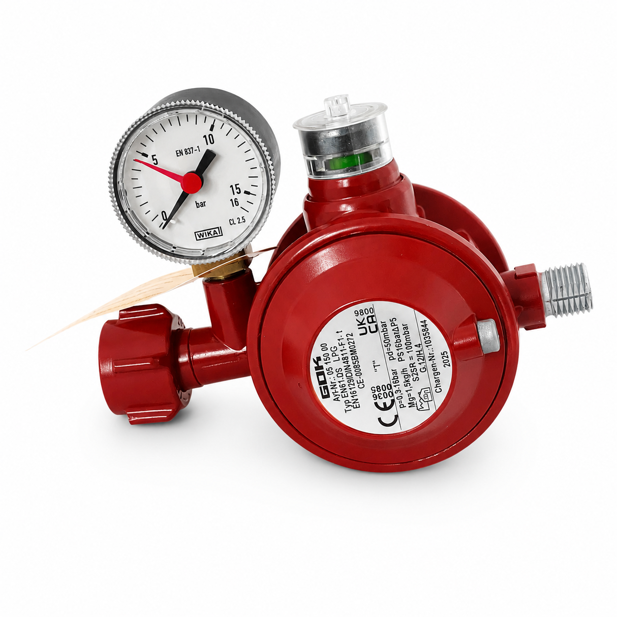 GOK Haushaltsregler 50 mbar Gas-Druckminderer für Innenräume