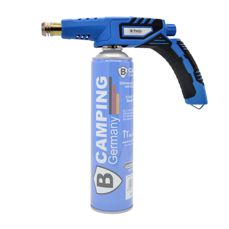 Lötlampen-Aufsatz / Lötpistole mit Piezo für Schraubventil-Gaskartuschen 7/16" EU