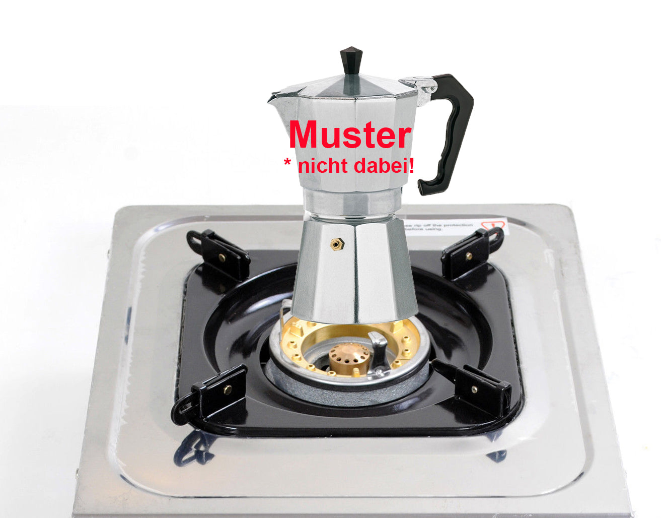 NSD-2 Edelstahl Gaskocher 2 flammig mit Zündsicherung Campingkocher