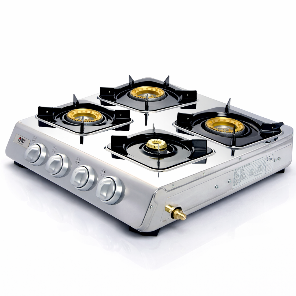 NGB-400 Edelstahl Gaskocher 4 flammig Propan Campingkocher