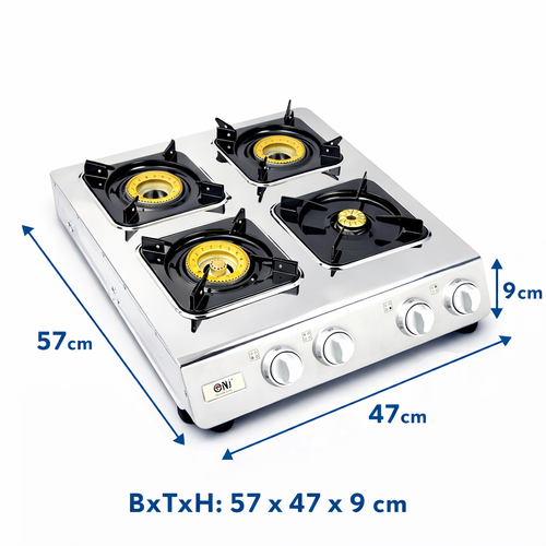 NGB-400 Edelstahl Gaskocher 4 flammig Propan Campingkocher