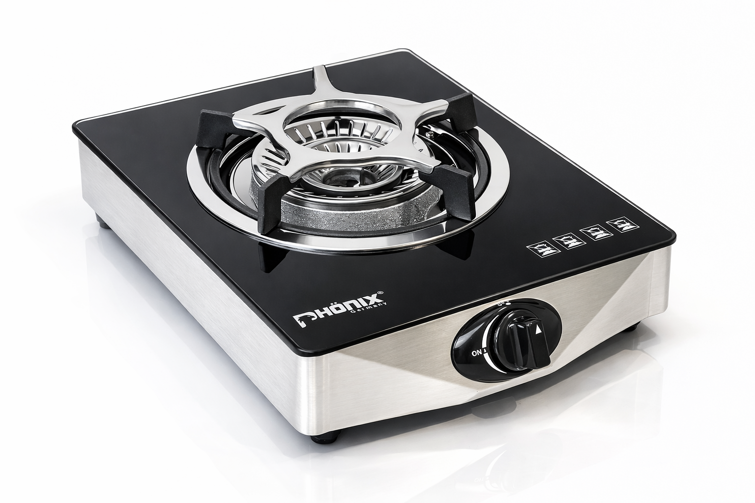 Phönix PS-1 Campin Gaskocher 1 flammig Glas mit Zündsicherung Propan