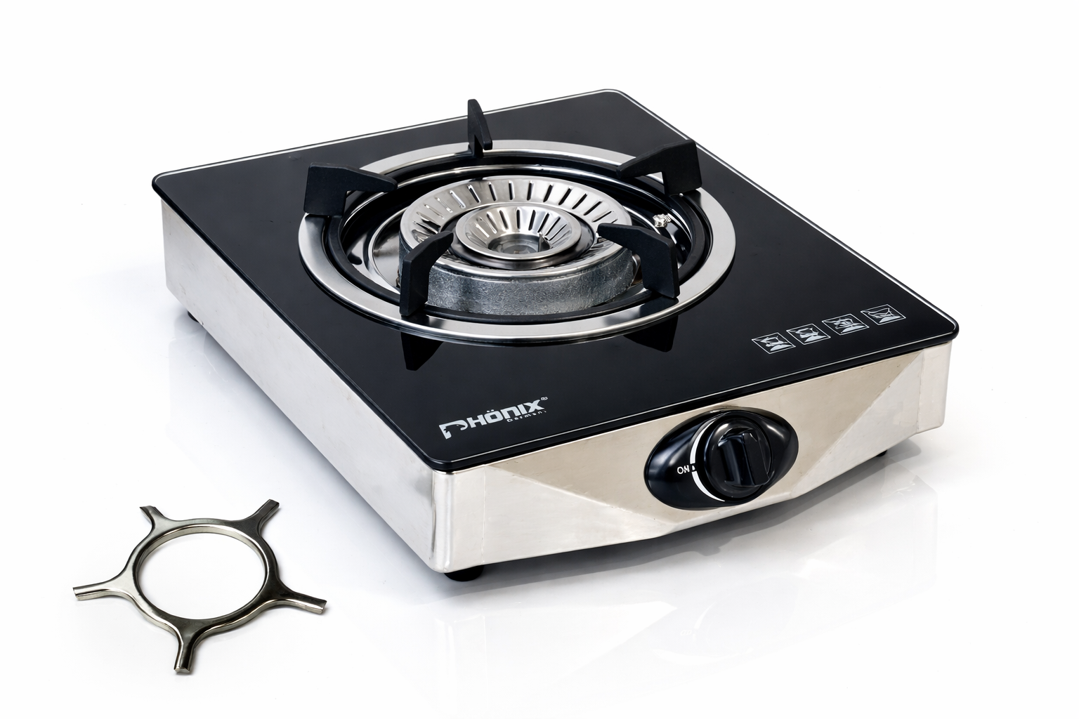 Phönix PS-1 Campin Gaskocher 1 flammig Glas mit Zündsicherung Propan