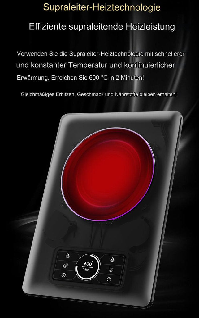 Phönix SC101P Supraleitende Elektrokochplatte Ultra-Dünn Einzelkochplatte Kochfeld 1500W