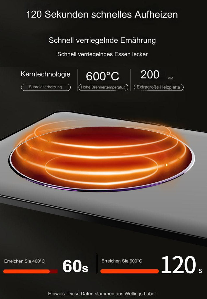 Phönix SC101P Supraleitende Elektrokochplatte Ultra-Dünn Einzelkochplatte Kochfeld 1500W