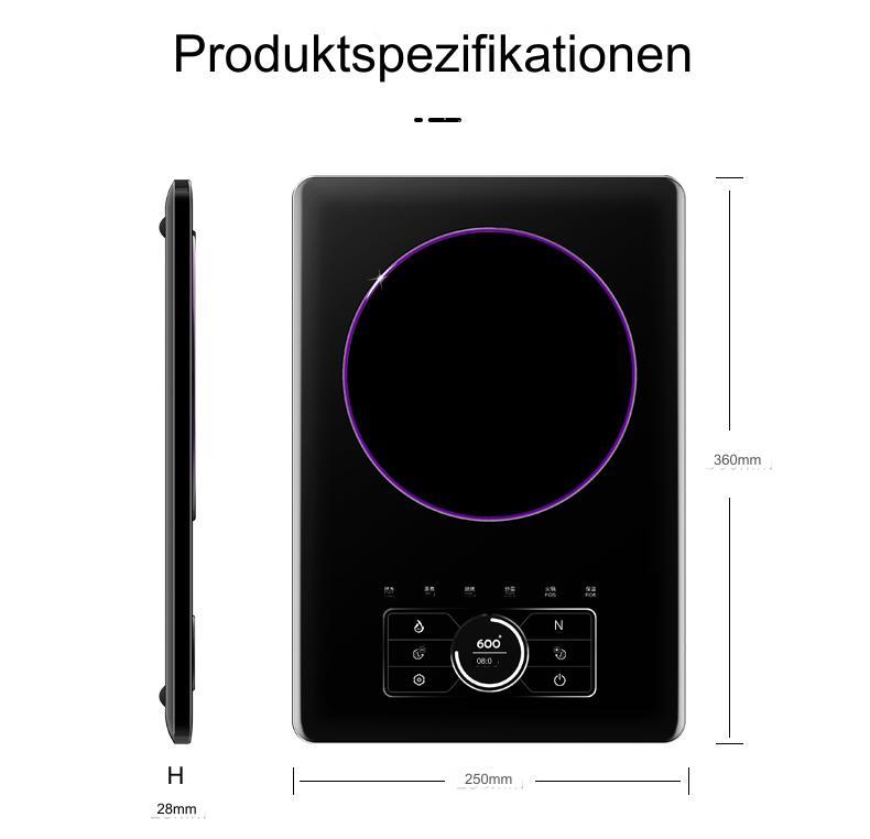 Phönix SC101P Supraleitende Elektrokochplatte Ultra-Dünn Einzelkochplatte Kochfeld 1500W