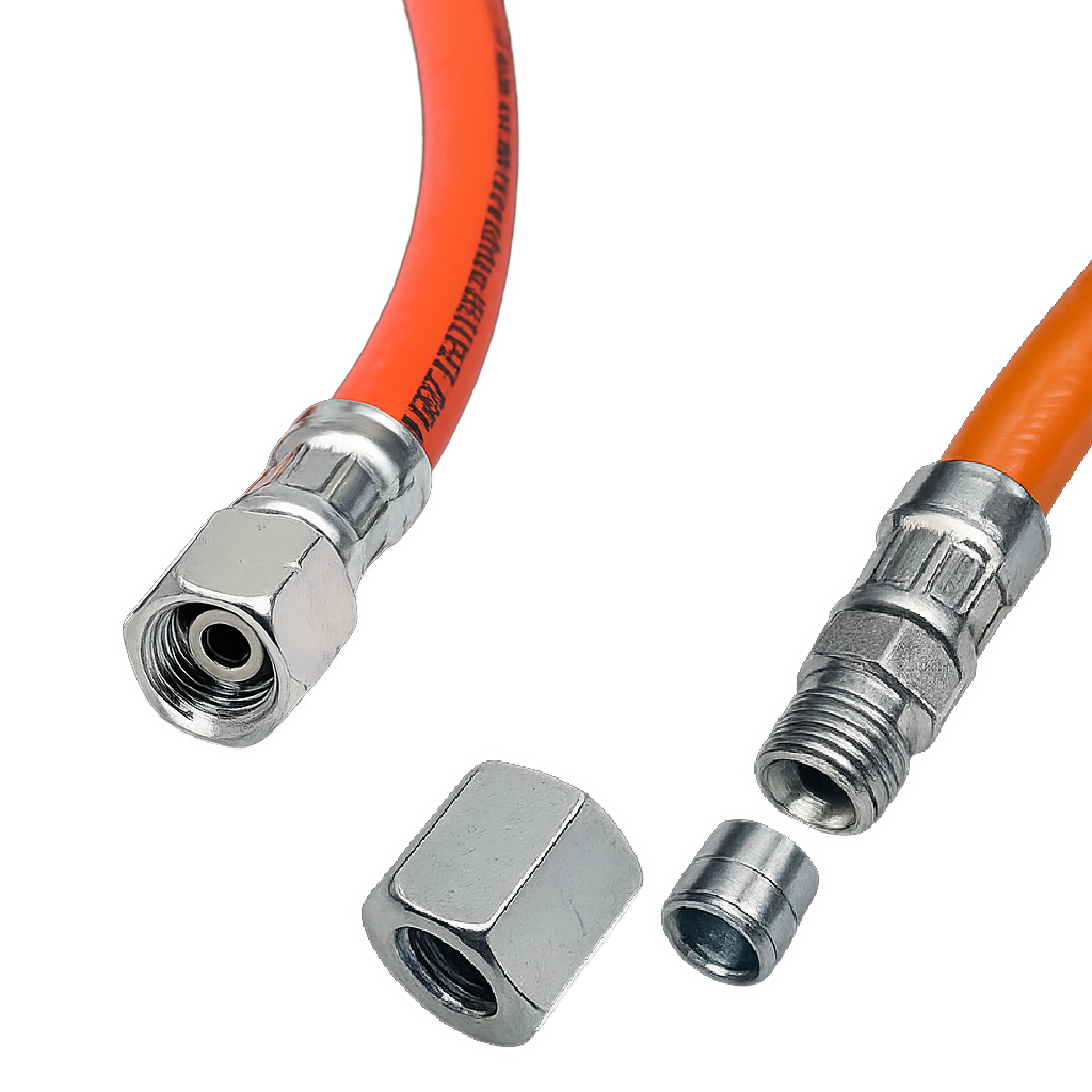 40cm Gasschlauch 1/4"LH-ÜM x SRV 8mm MD-Schlauch 6,3x3,5mm