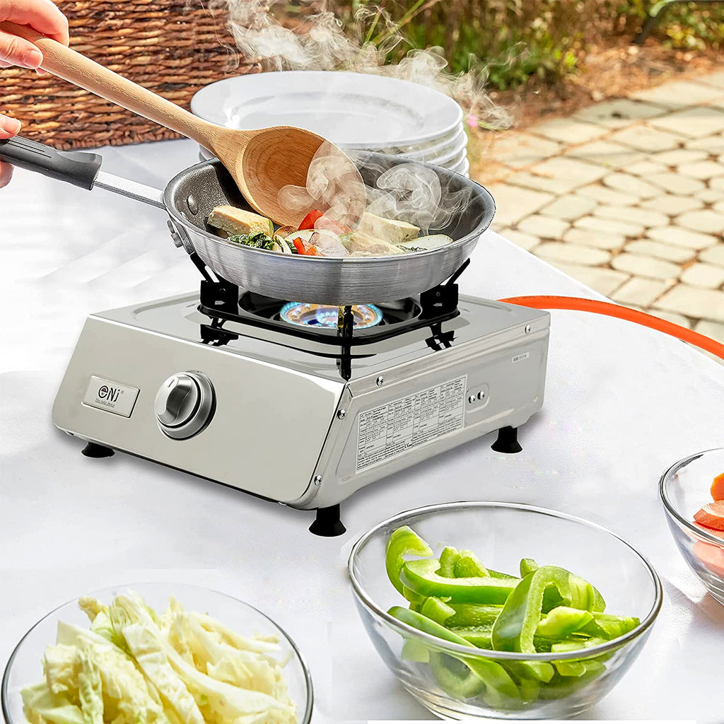 NGB-100 Edelstahl Camping Gaskocher 1 flammig Propan Campingkocher