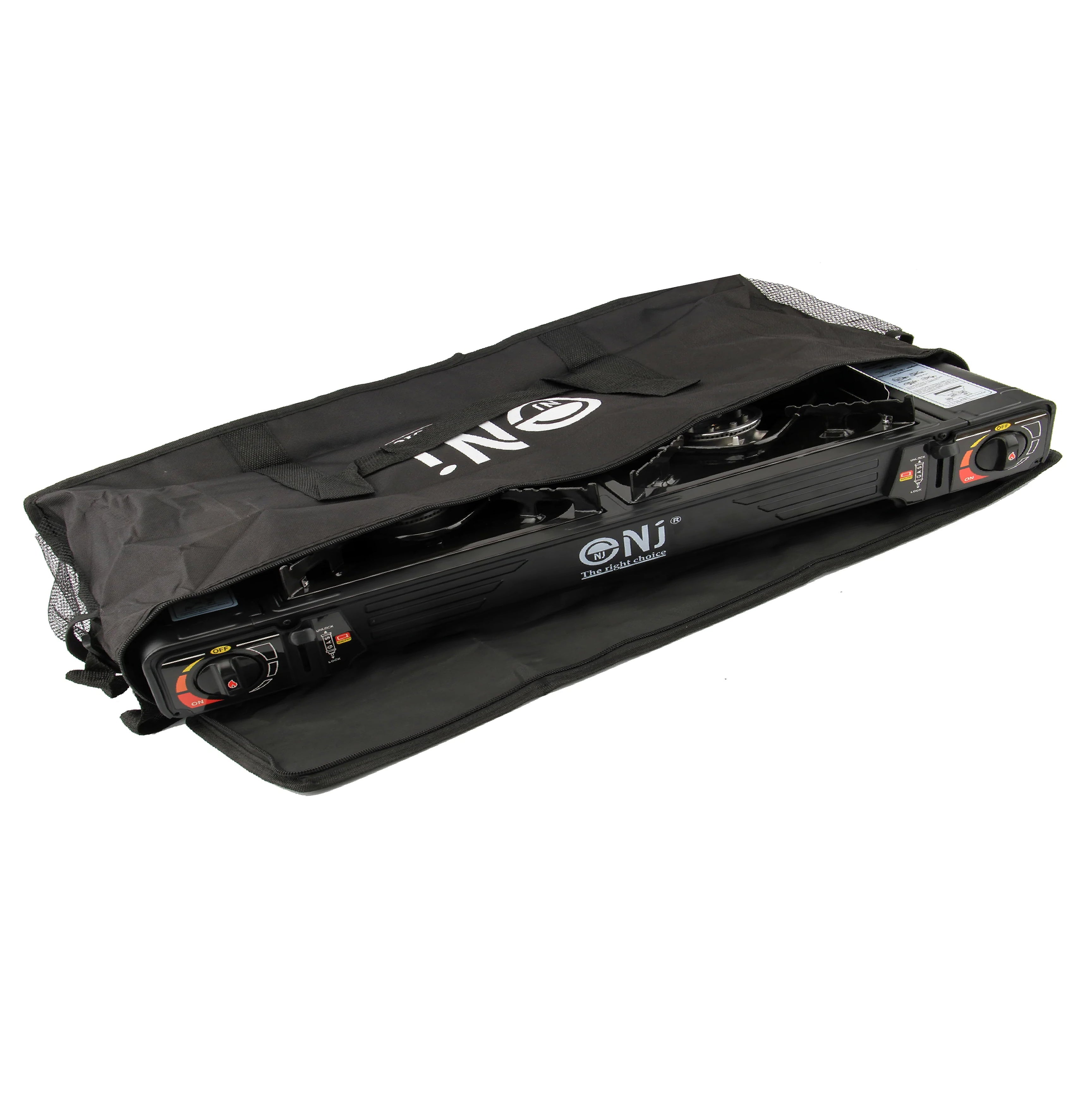 Tragetasche für 2- bis 3-flammige Gaskocher – schwarz, 60 × 30 × 12 cm