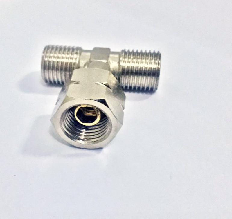T-Stück Abzweig Doppelanschluss 1/4LH Verbinder für Gasschlauch Regler